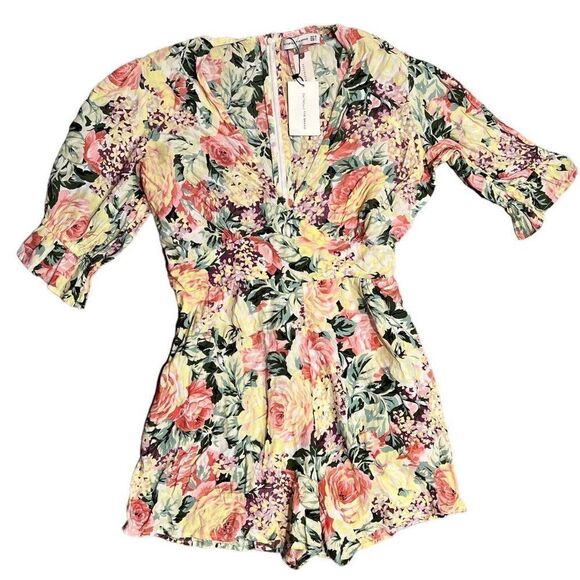 ANTHROPOLOGIE x FAITHFULL THE BRAND US 8/L Romper Ana Playsuit‎ Floral *READ* - Picture 2 of 16